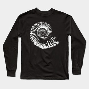 Copy of Ammonite illustration face mask - Palaeontologist fossil face mask Long Sleeve T-Shirt